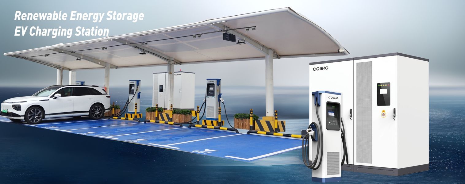 Estación de recarga de vehículos eléctricos de almacenamiento de energía renovable